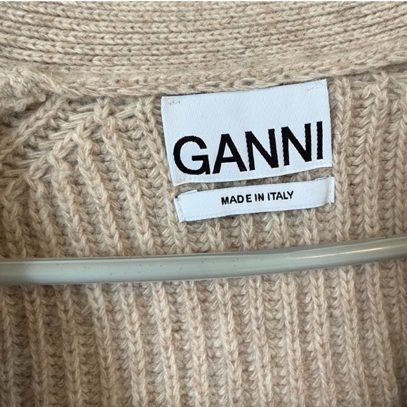 Ganni Wool-Blend Ribbed Cardigan - Picture 8 of 16